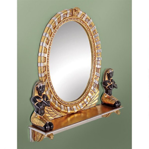 King Amenhotep Egyptian Vanity Mirror Sculpture Hanging Decorative